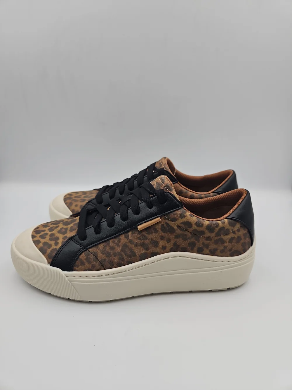 Dr. Scholl's Leopard Print Platform Sneakers - Brown/Black